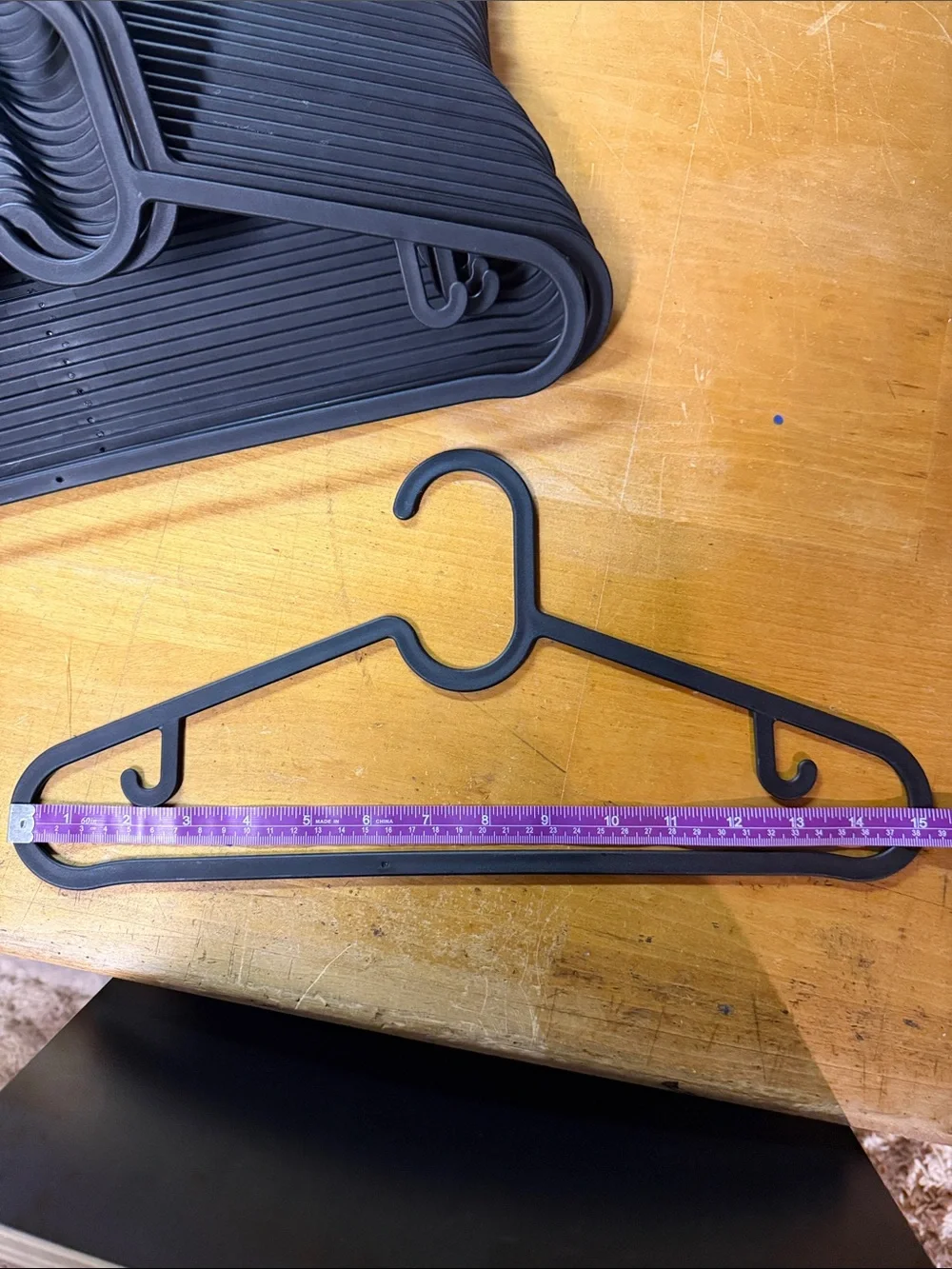 50 Slim Black Plastic Hangers